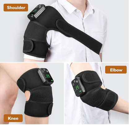 Heated Knee Massager & Brace Wrap, Vibration Heating Pads, 3 Adjustable Intensities & Temperatures, Elbow/Shoulder Relax, Black
