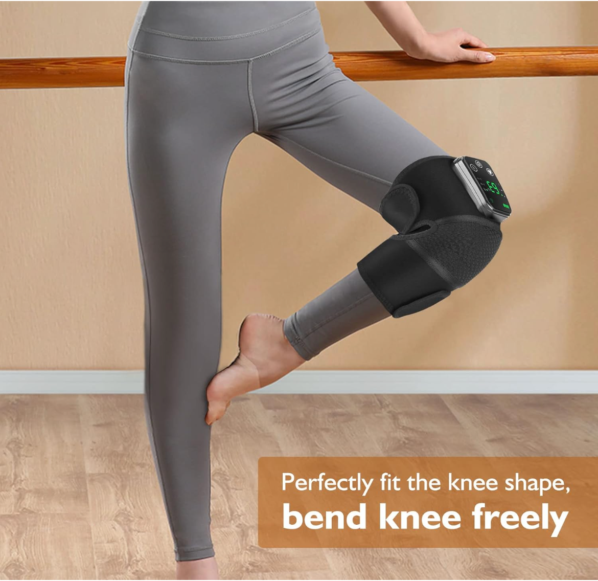 Heated Knee Massager & Brace Wrap, Vibration Heating Pads, 3 Adjustable Intensities & Temperatures, Elbow/Shoulder Relax, Black