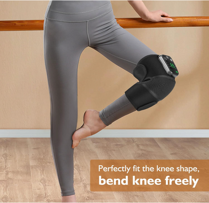 Heated Knee Massager & Brace Wrap, Vibration Heating Pads, 3 Adjustable Intensities & Temperatures, Elbow/Shoulder Relax, Black